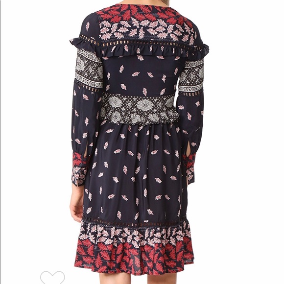 Sea Ruffle Sleeve Belted Dress - Picture 2 of 5